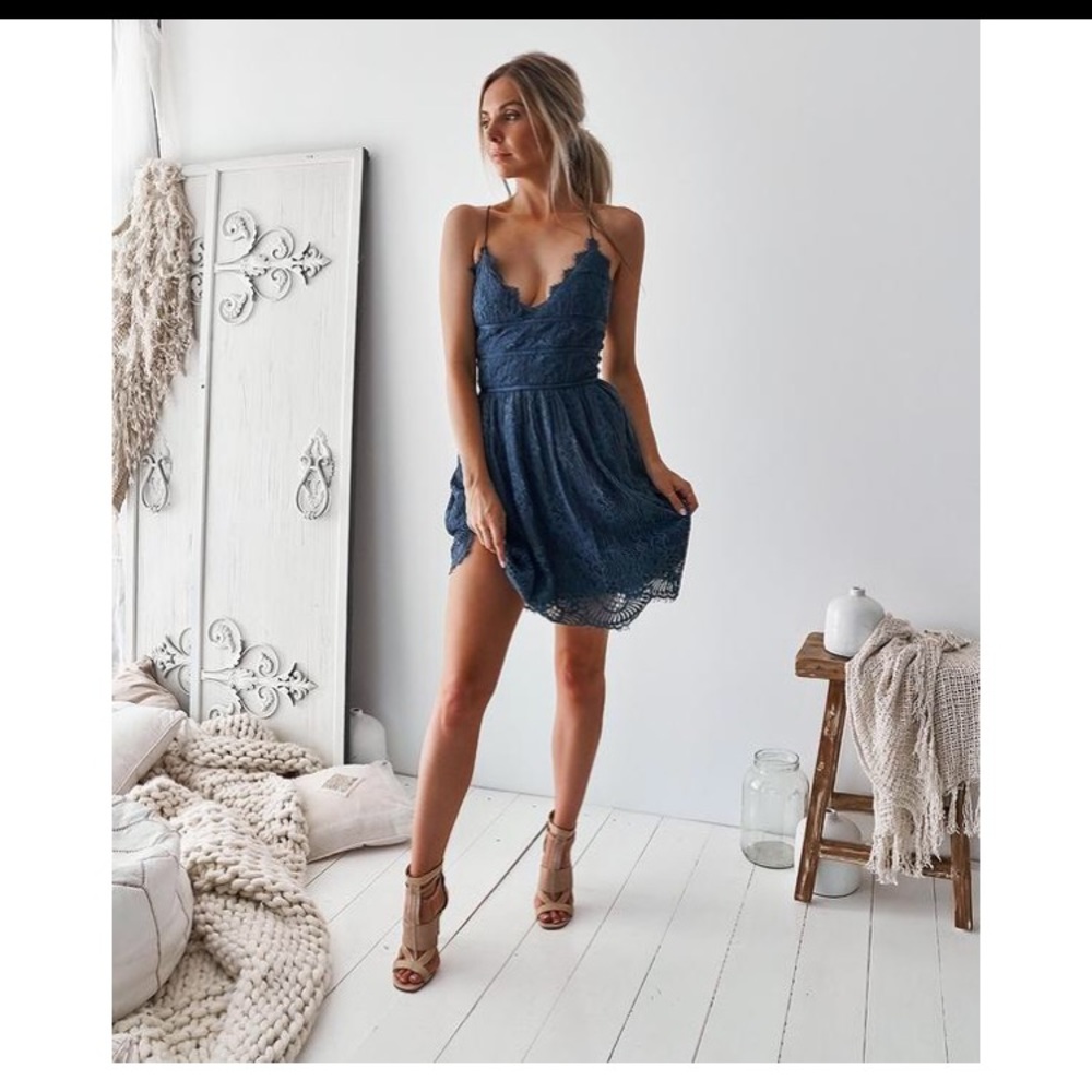 Aurelia Dress (Steel Blue)